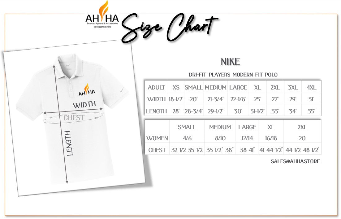 nike dri fit polo sizing chart
