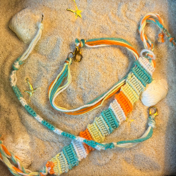 Seafoam and Citrus Bracelet Set