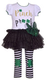 Perfect Pinch Proof St. Patrick's Day Outfit for Girls Size 4T-6X includes shamrock, glitter and tutu!